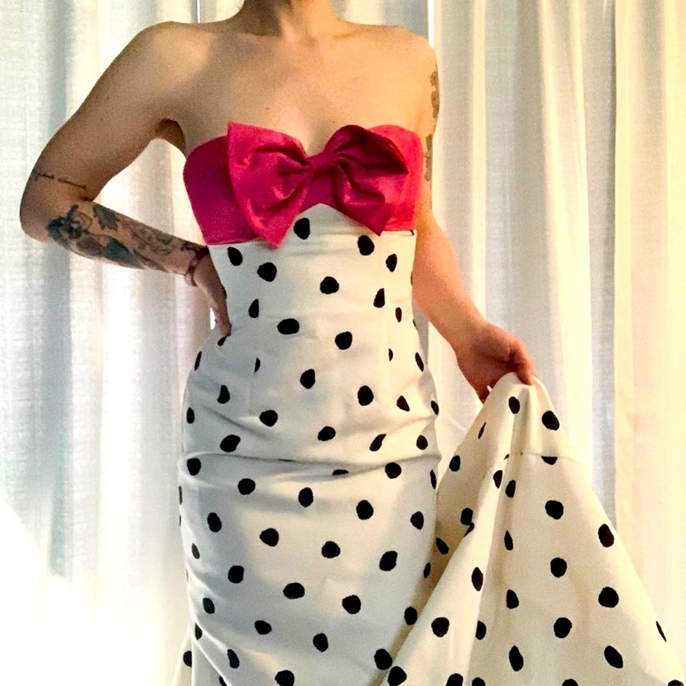 JOVANI Vintage Style Polka Dot Prom/Pageant Gown, Women’s Size 8